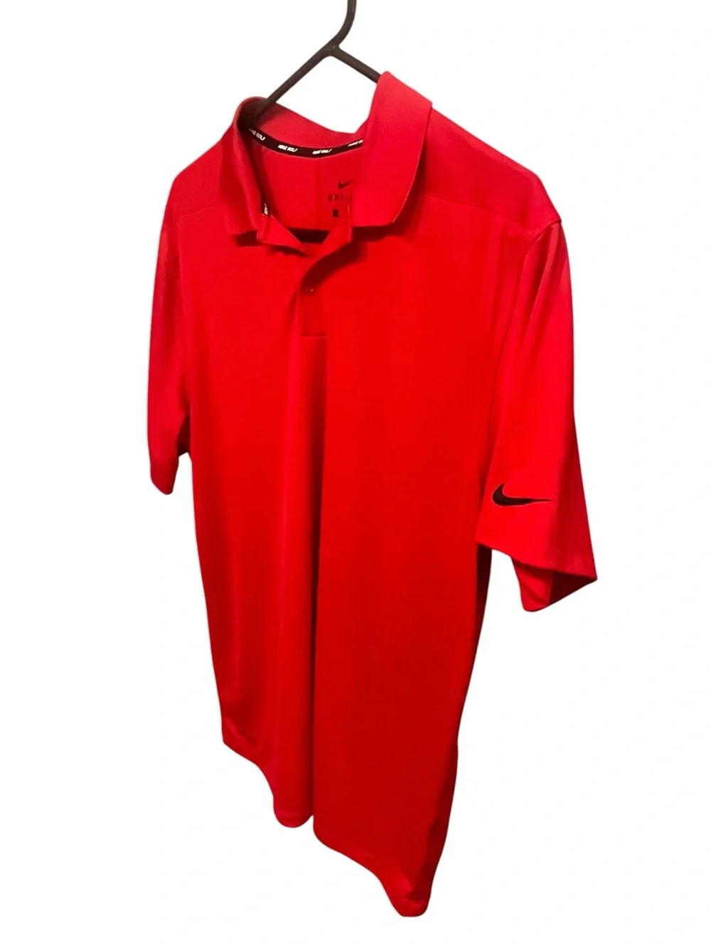 Nike Golf Dri-Fit Short Sleeve Collared Red Polo Shirt - Large